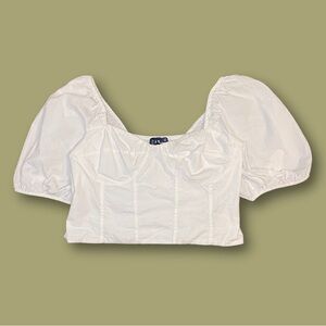 SOLD | Puff Sleeve Cropped Blouse